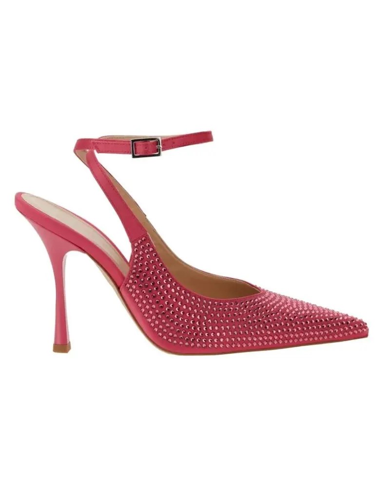 Liu Jo Hohe Schuhe Pointed Toe Satin Slingback Heels pink Rosa