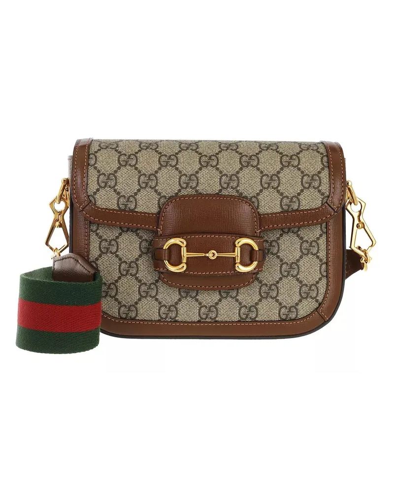 Gucci Crossbody Bags Mini GG Supreme Horsebit 1955 Crossbody Bag Beige