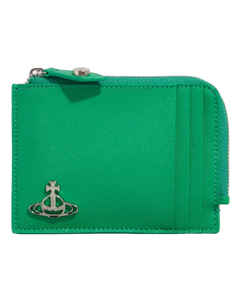 Vivienne Westwood Portemonnaie Saffiano Card Holder Zip Grün