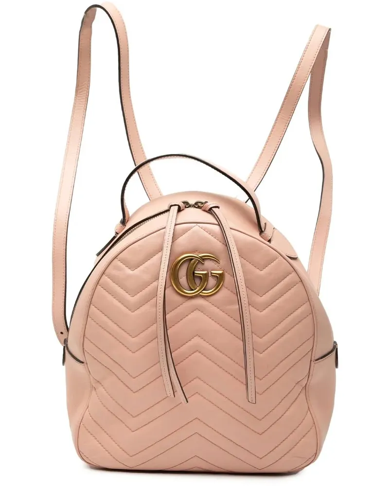 Gucci Rucksäcke Small GG Marmont Matelasse Leather Backpack rosa Gold