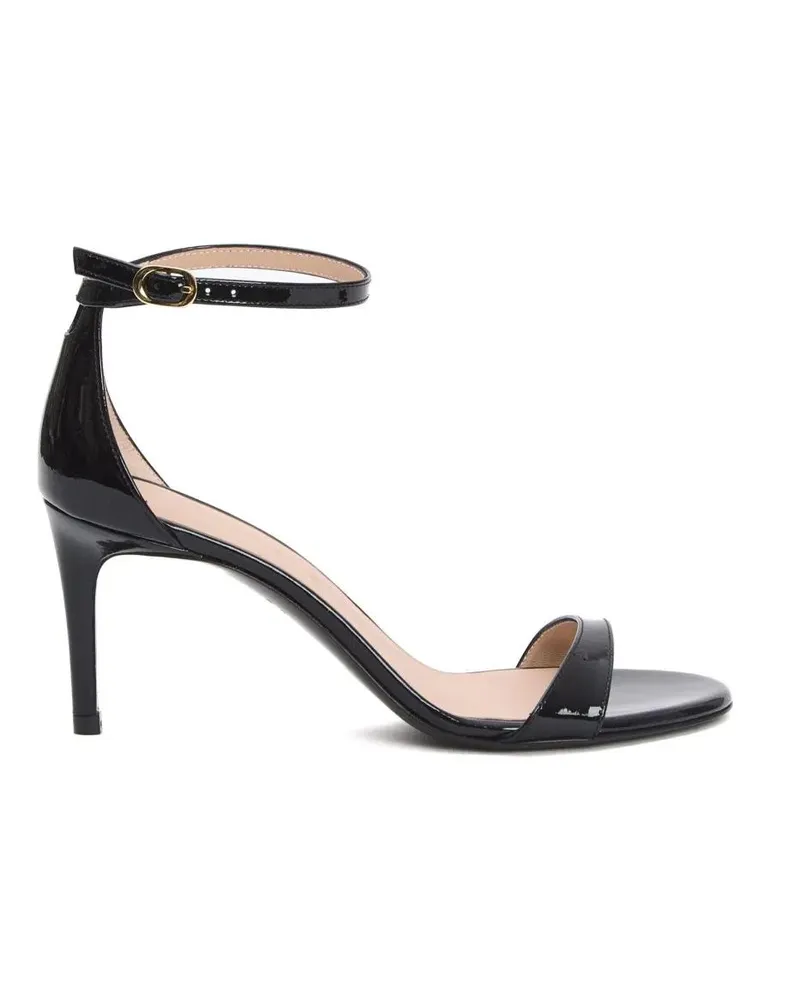Stuart Weitzman Sandalen Black Patent Sandal 75Mm Heel schwarz Schwarz