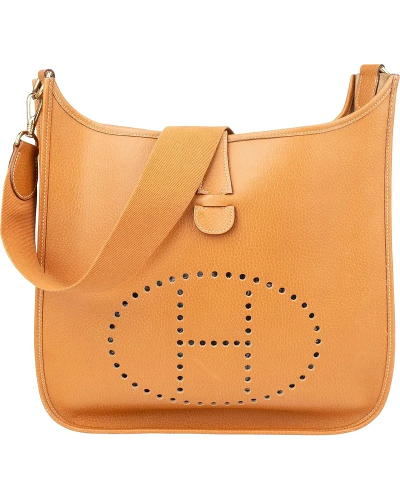 Hermès Crossbody Bags Hermes Natural Ardennes Leather Evelyne GM Crossbo braun Braun