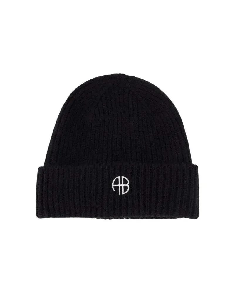 Anine Bing Caps & Mützen Elia Beanie - Wool - Black schwarz Schwarz