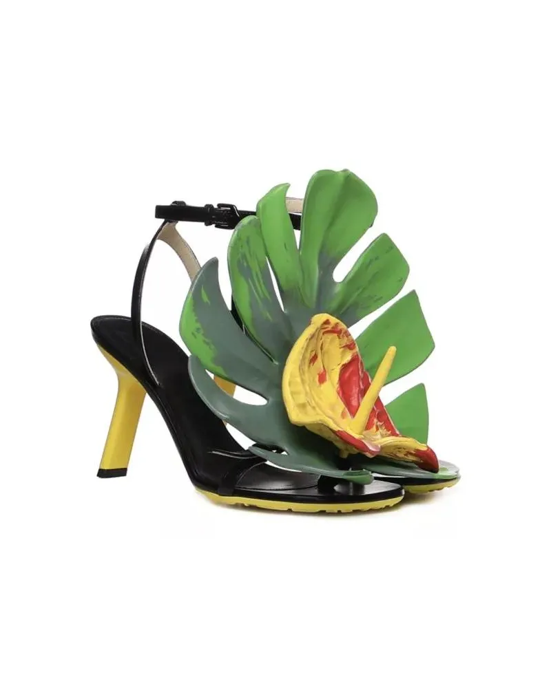 Loewe Sandalen Petal Monstera Leather Sandals bunt Bunt