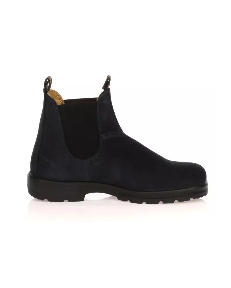 BLUNDSTONE Stiefel Blue Nabuck Ankle Boot With Black Side Elastics schwarz Schwarz
