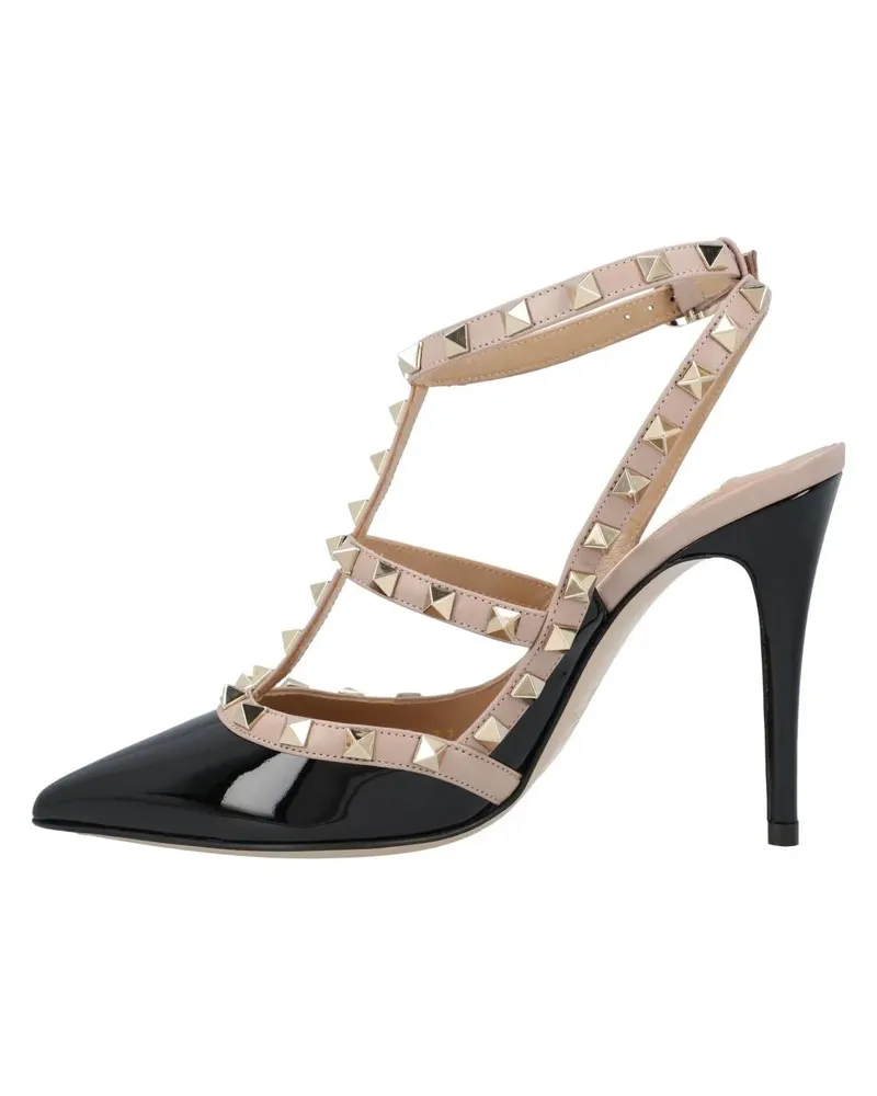 Valentino Garavani Hohe Schuhe Black Calfskin Pumps With Gold-Tone Stud Embellish schwarz Schwarz