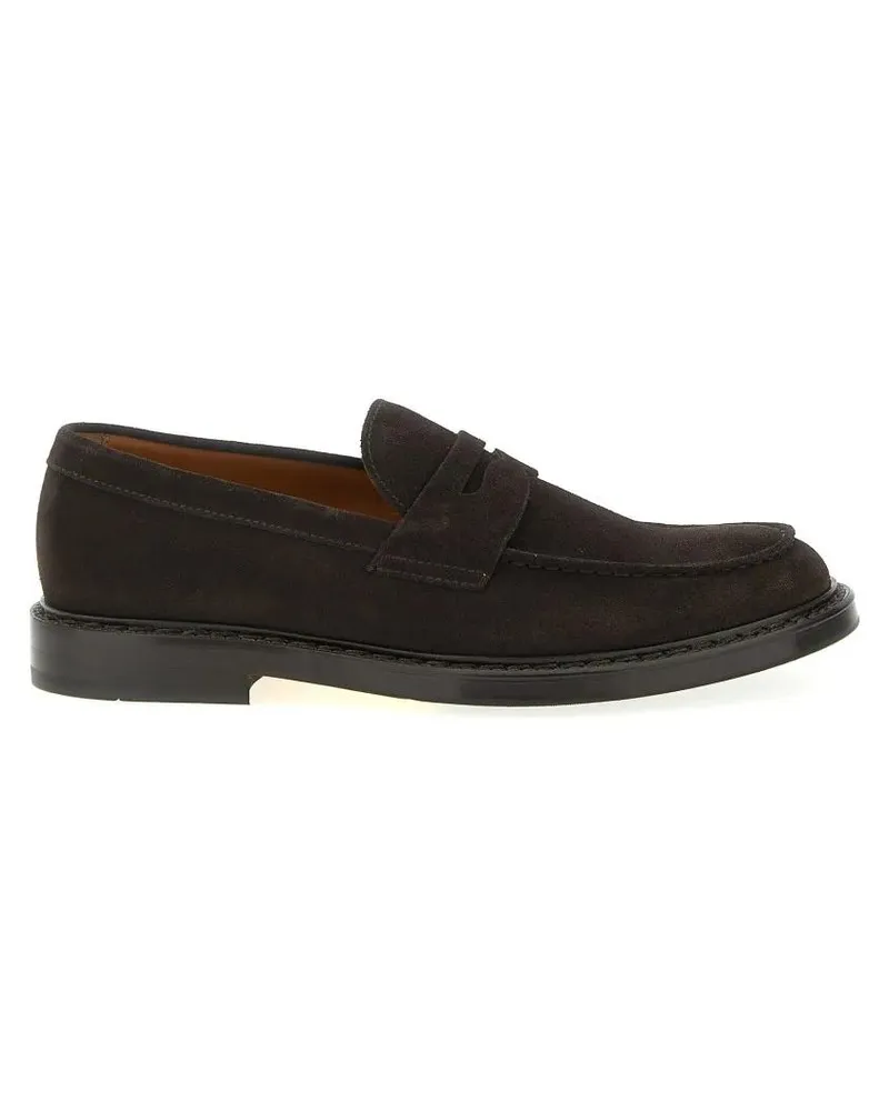 Doucal´s Loafer Penny Strap Suede Loafers With Embossed Tub Stitch braun Braun
