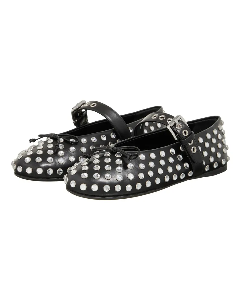 Miu Miu Loafer Crystal Embellished Ballet Flats schwarz Schwarz