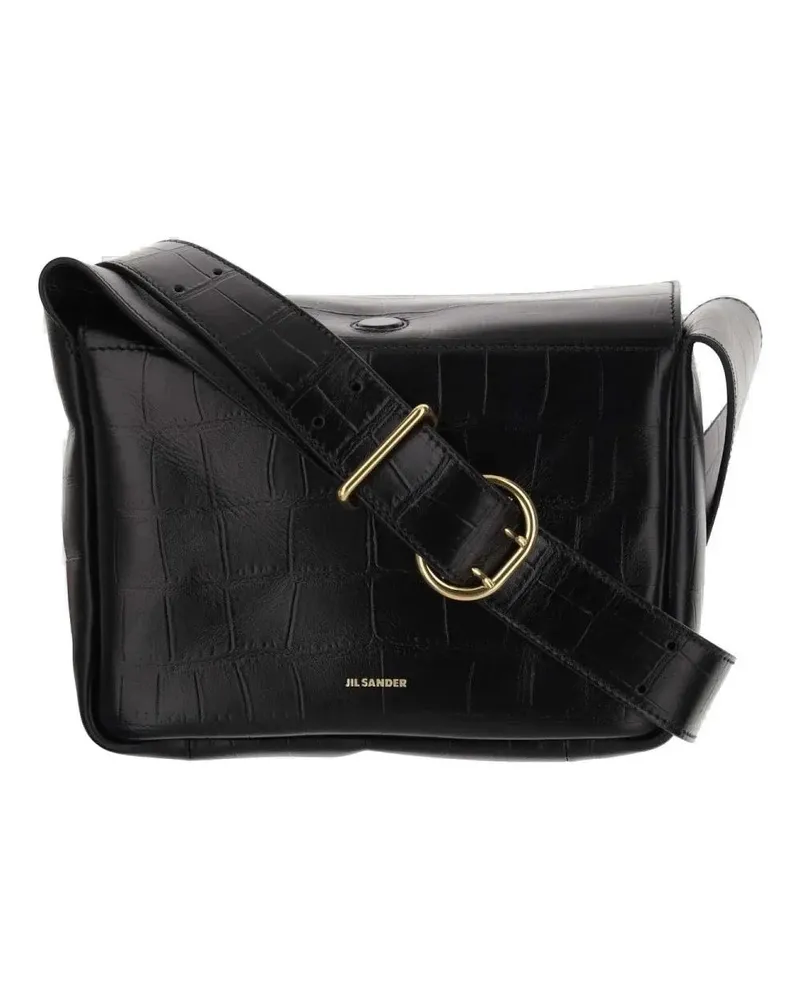 Jil Sander Hobo Bags Flap Mini Shoulder Bag schwarz Schwarz
