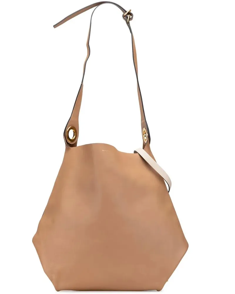 Burberry Hobo Bags Bicolor Calfskin Grommet Hobo braun Braun