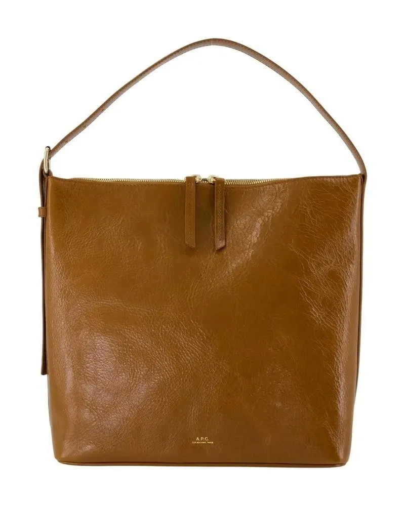 A.P.C. Hobo Bags Vera Shoulder Bag - Leather - Brown braun Braun