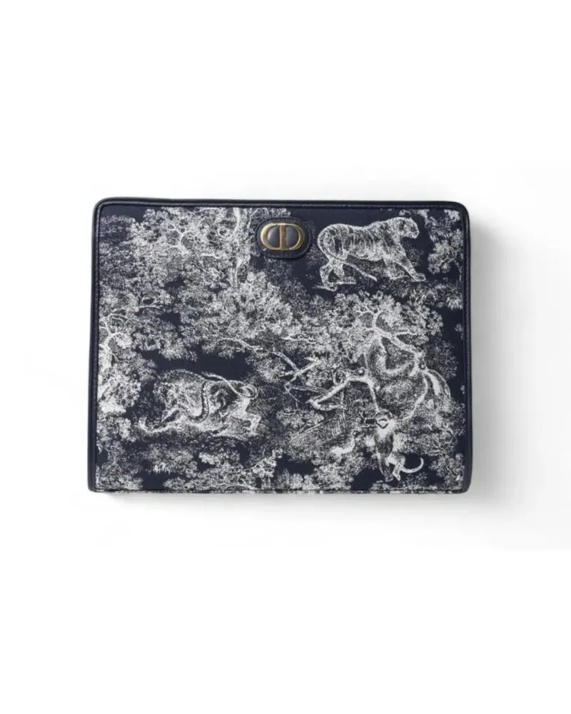 Dior Clutches 30 Montaigne Toile De Jouy Reverse Blue Pouch grau Grau