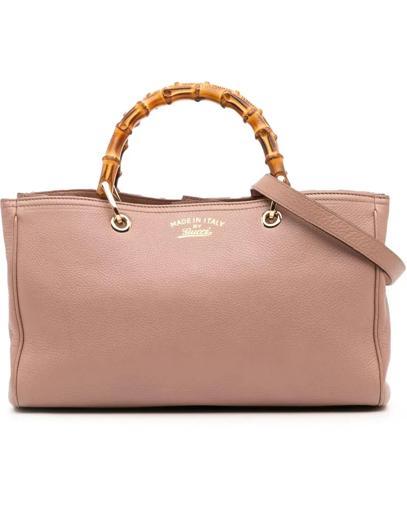 Gucci Hobo Bags Medium Calfskin Bamboo Shopper Satchel rosa Gold