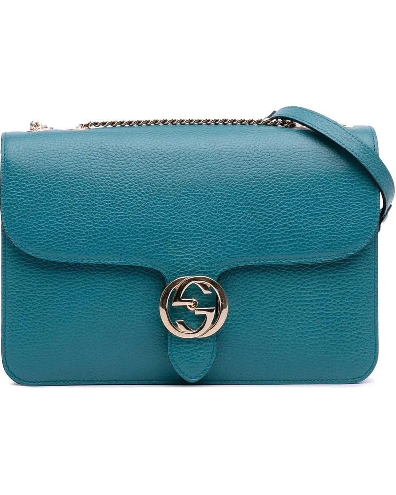 Gucci Hobo Bags Medium Dollar Calfskin Interlocking G Crossbody blau Blau