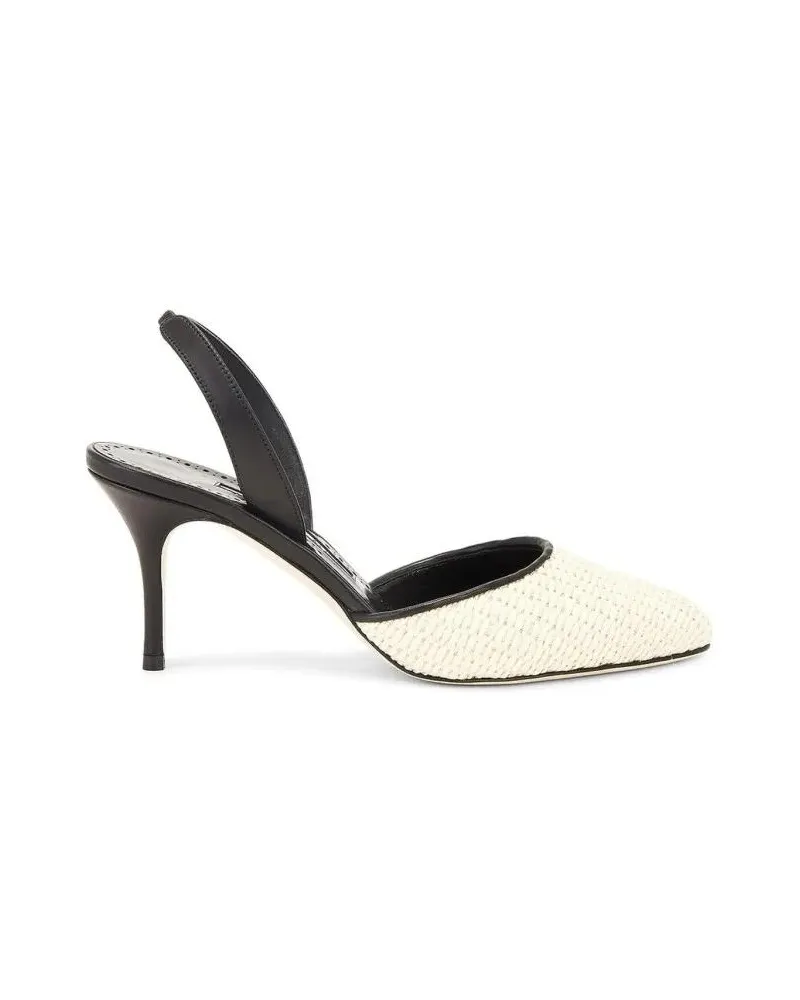 Manolo Blahnik Hohe Schuhe Casam 70 Raffia Pumps beige Beige