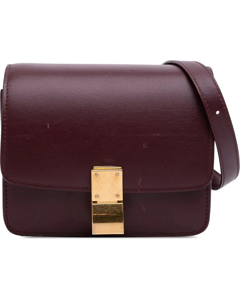 Celine Hobo Bags Small Calfskin Classic Box rot Rot