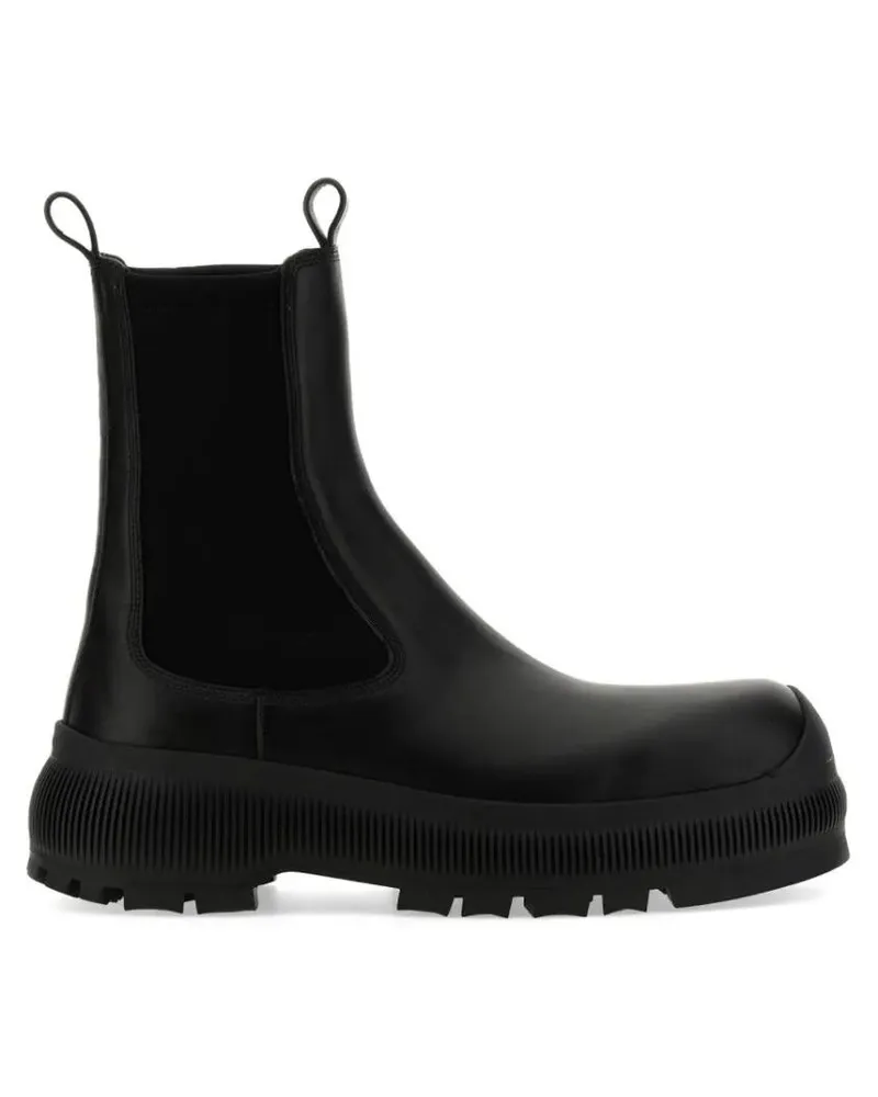 Jil Sander Stiefel Black Calf Leather Chelsea Boots schwarz Schwarz