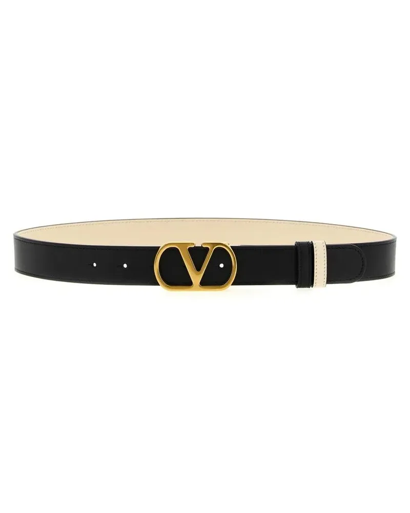 Valentino Garavani Gürtel Vlogo Reversible Belt schwarz Schwarz