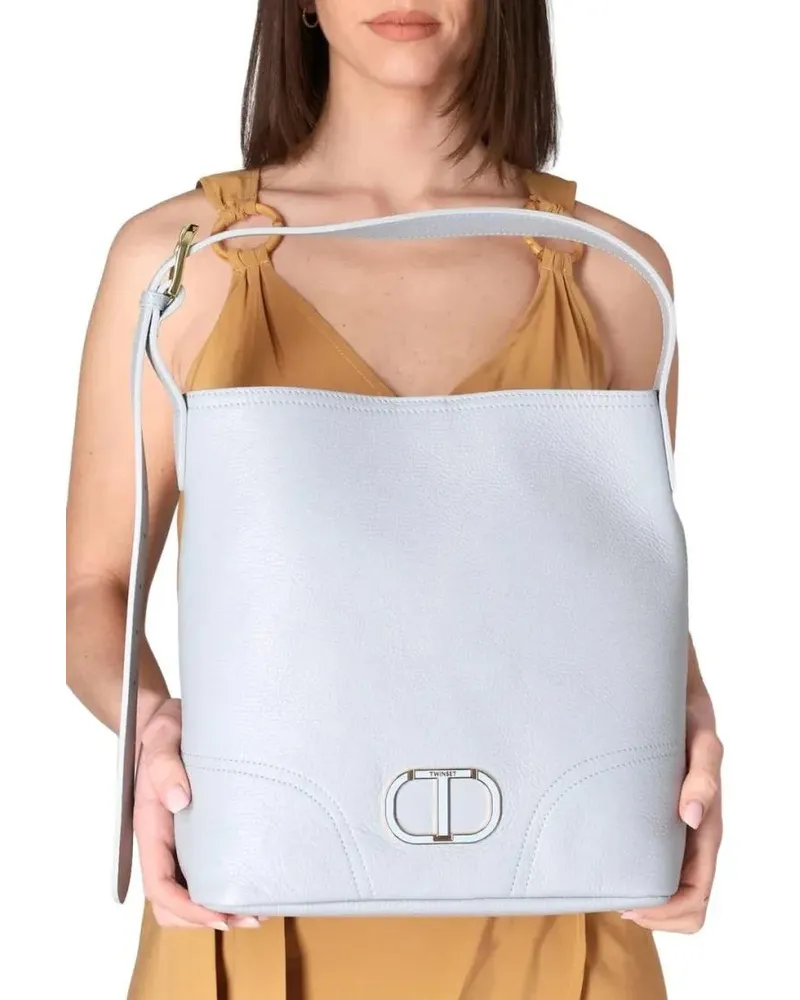 Twin-Set Shopper & Totes Blue Tear 'New York' Hobo Bag beige Beige