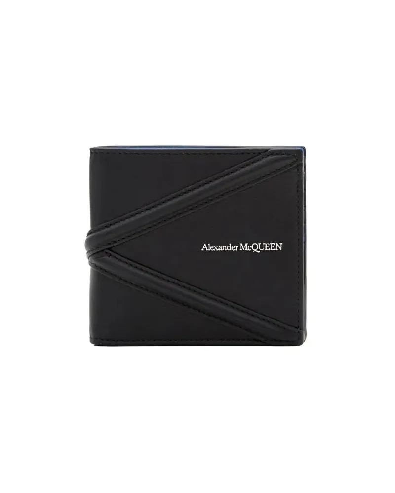Alexander McQueen Portemonnaies Leather Wallet Schwarz
