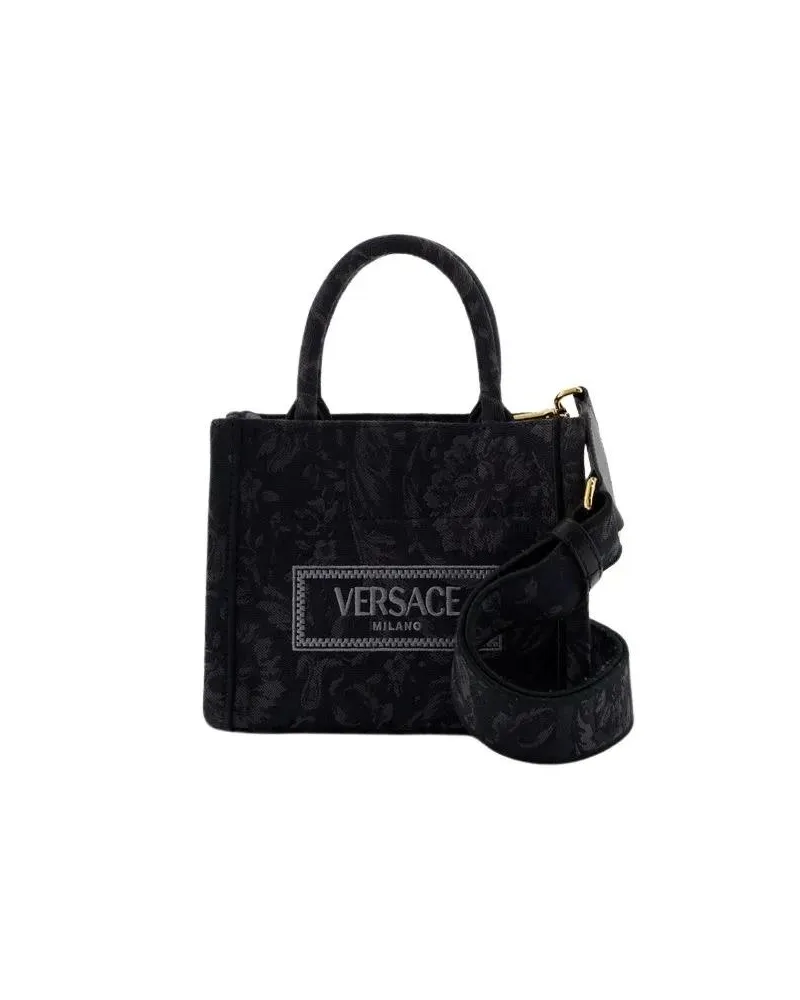 Versace Shopper Xs Athena Crossbody - Leather - Black Schwarz