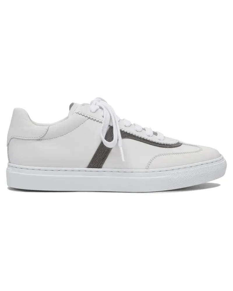 Brunello Cucinelli Low-Top Sneaker Calf Leather Sneakers With Rubber Sole weiß Weiß