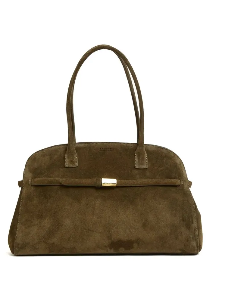 Orciani Hobo Bags Olive Green Suede Aura Large Handbag grün Grün