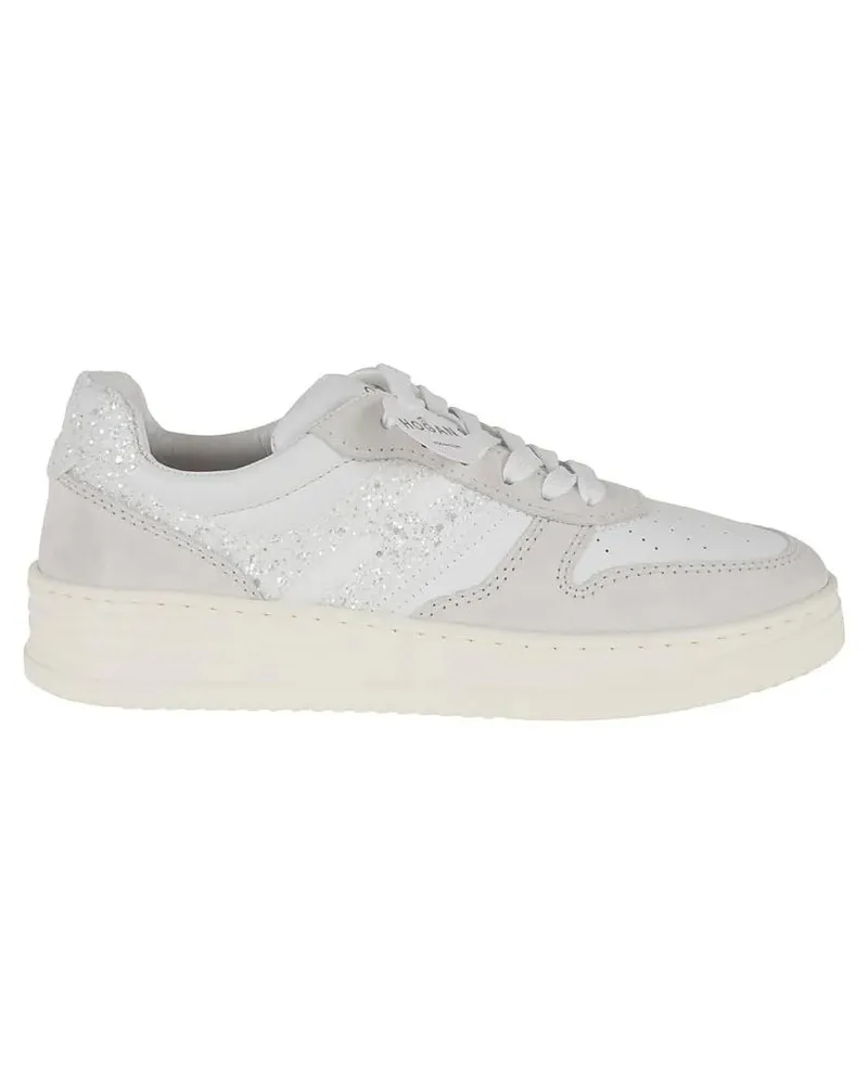 Hogan Low-Top Sneaker  H6300 Leather Sneakers With Sparkling Accent weiß Weiß