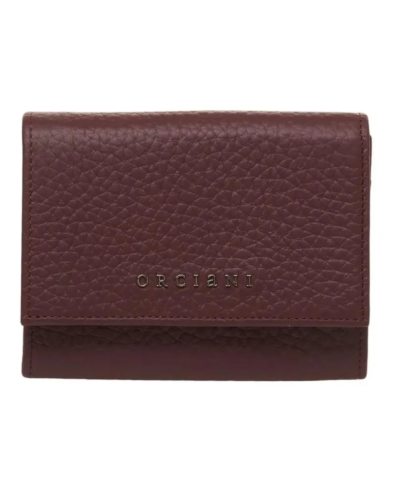 Orciani Portemonnaie Hammered Leather Wallet schwarz Schwarz
