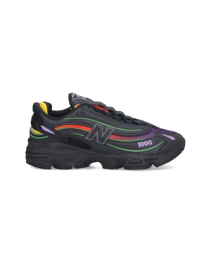 New Balance Low-Top Sneaker Black Mesh Sneakers With Multicolor Details schwarz Schwarz