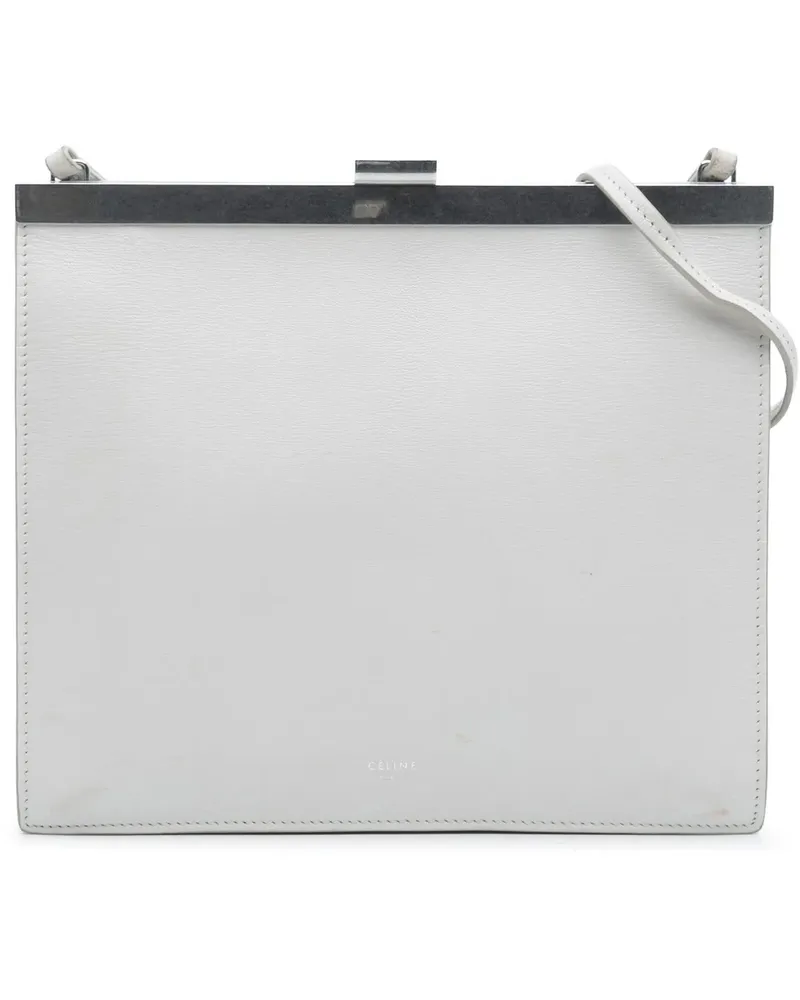 Celine Hobo Bags Mini Leather Clasp Crossbody weiß Weiß