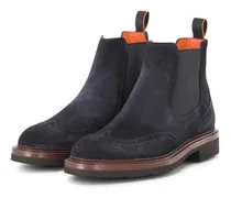 Low-Top Sneaker Chelsea Boots aus Veloursleder blau