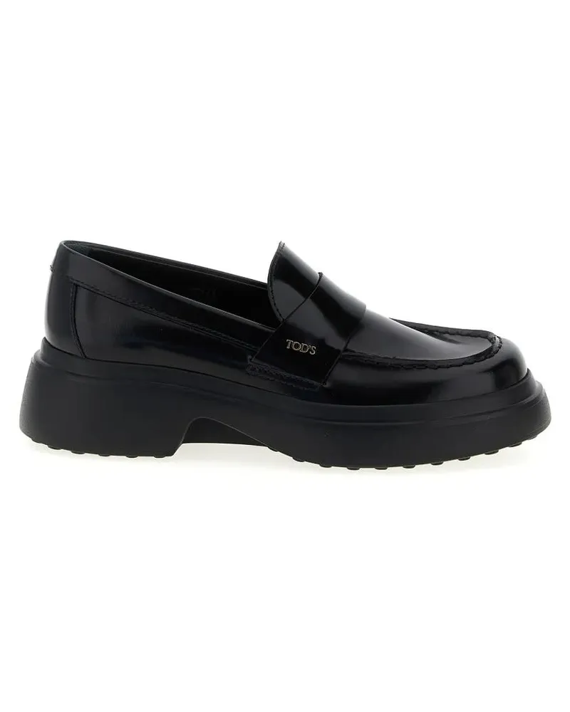 TOD'S Brushed Calf Leather Loafers schwarz Schwarz