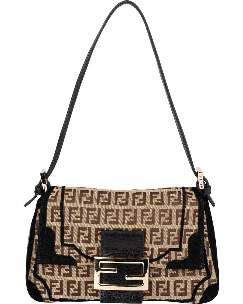 Fendi Crossbody Bags  Limited FF Monogram Mini Baguette Mamma Hand braun Braun
