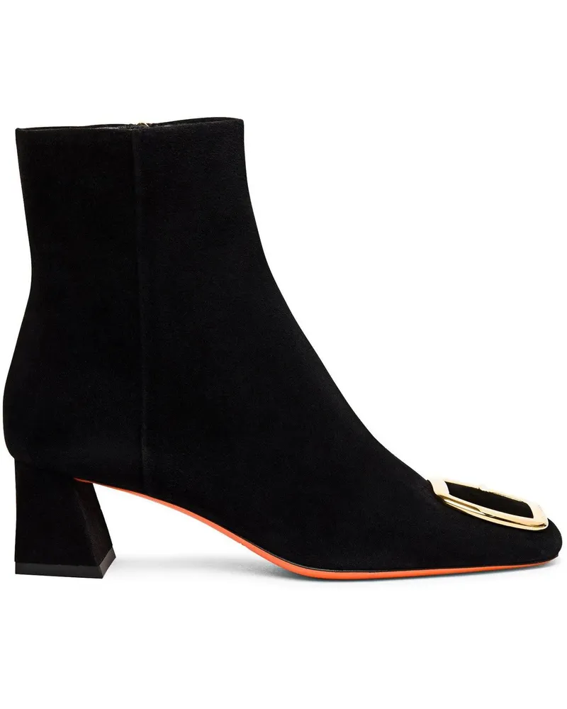 Santoni Stiefel Suede midheel boot weiß Weiß