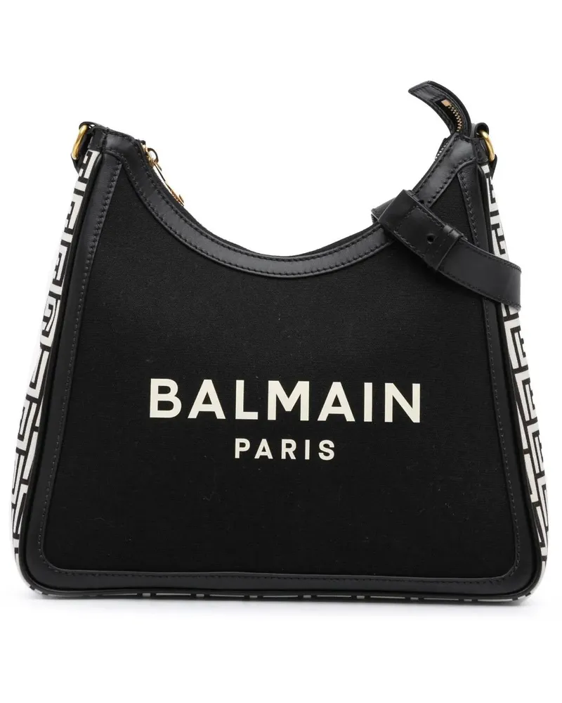 Balmain Hobo Bags 2021-2024 Canvas B-Army 26 Shoulder Bag schwarz Schwarz