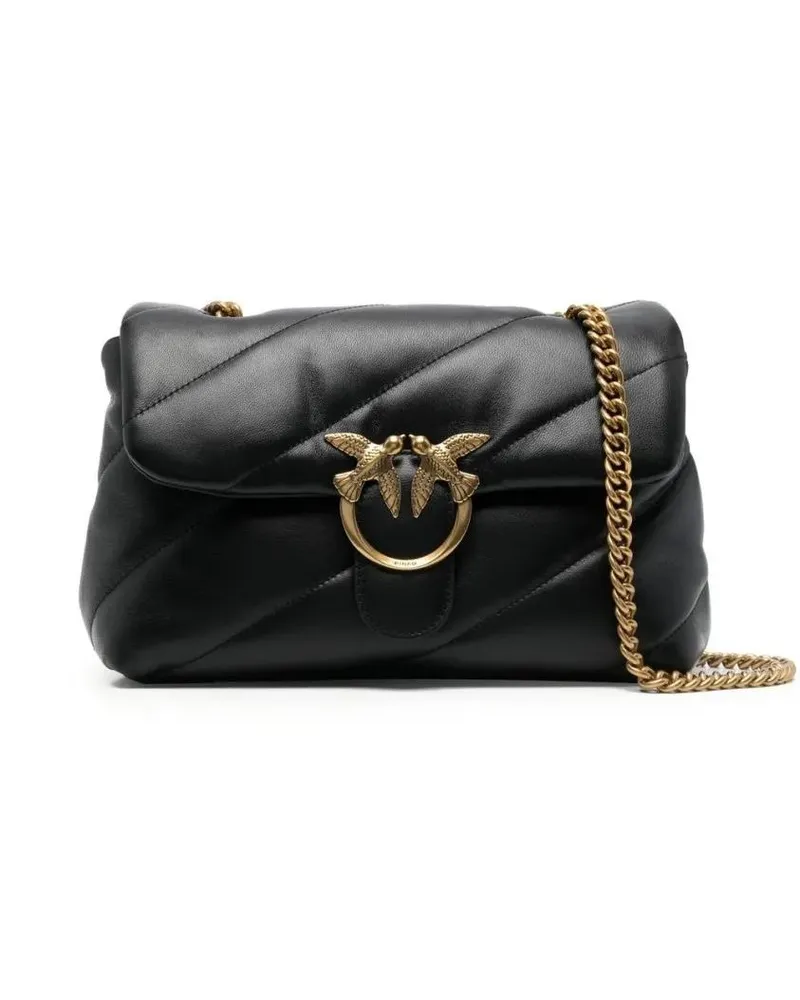 Pinko Hobo Bags Crossbody Bag With Metal Logo schwarz Schwarz