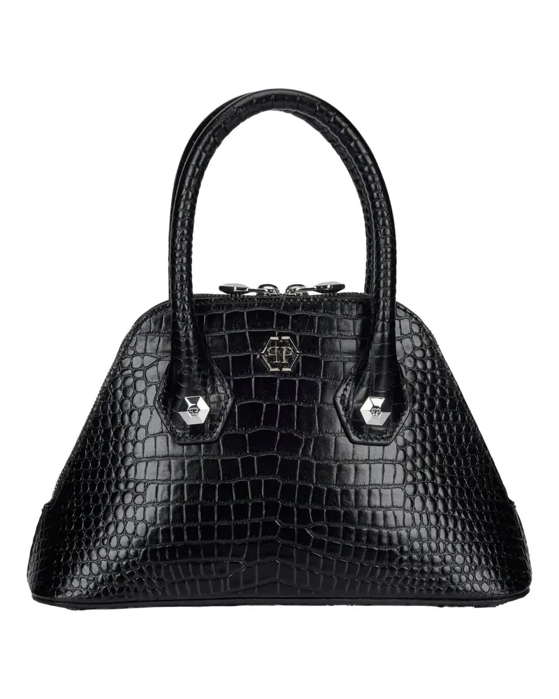 Philipp Plein Crossbody Bags Henkel Tasche Cocco Crocco Geprägt schwarz Schwarz