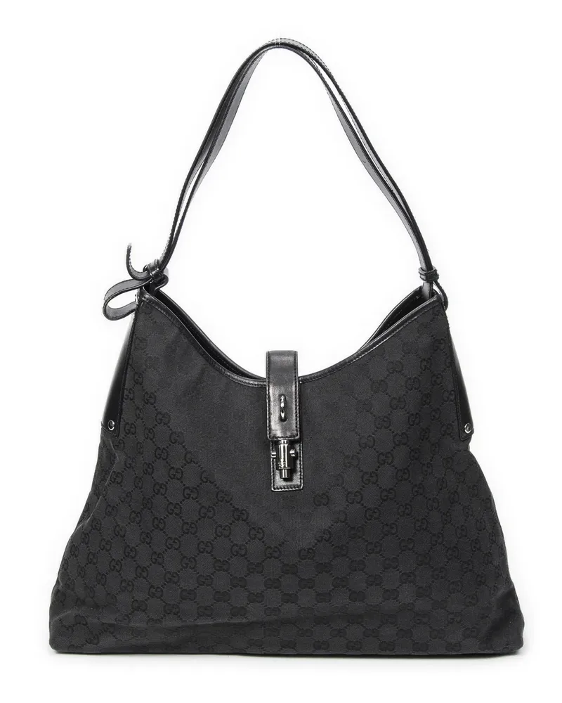 Gucci Crossbody Bags Large Piston Hobo schwarz Schwarz