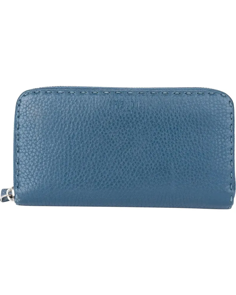 Fendi Portemonnaie  Classic Blue Leather Wallet blau Blau