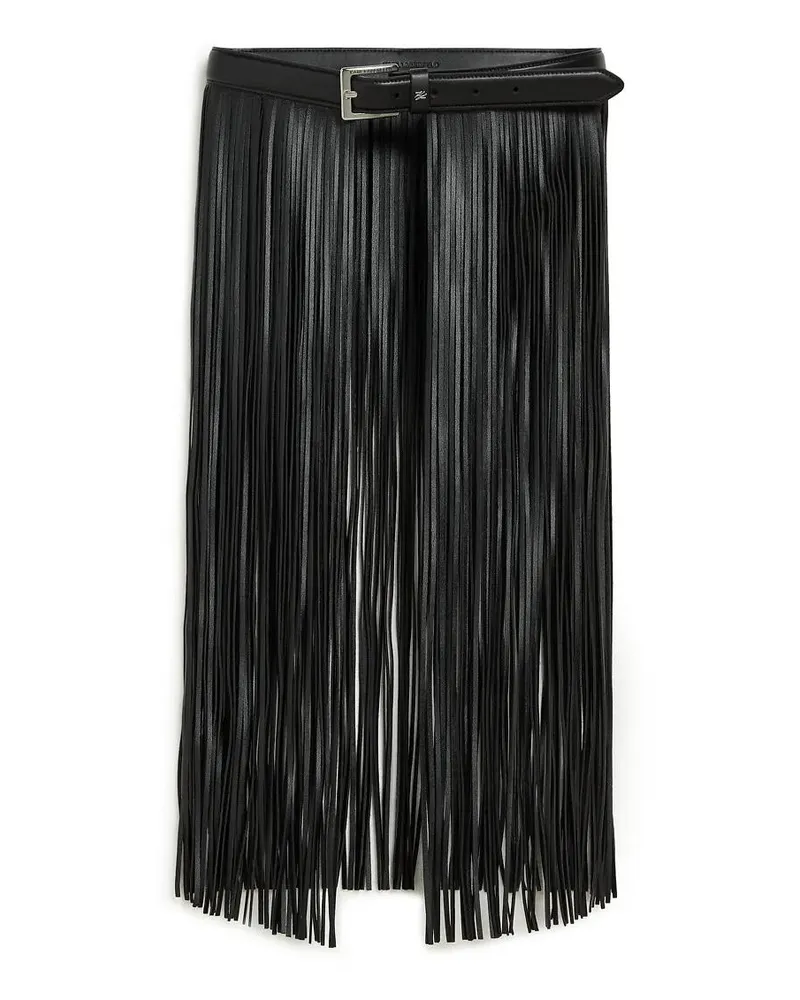 Karl Lagerfeld Gürtel K/Autograph Fransengürtel schwarz Schwarz