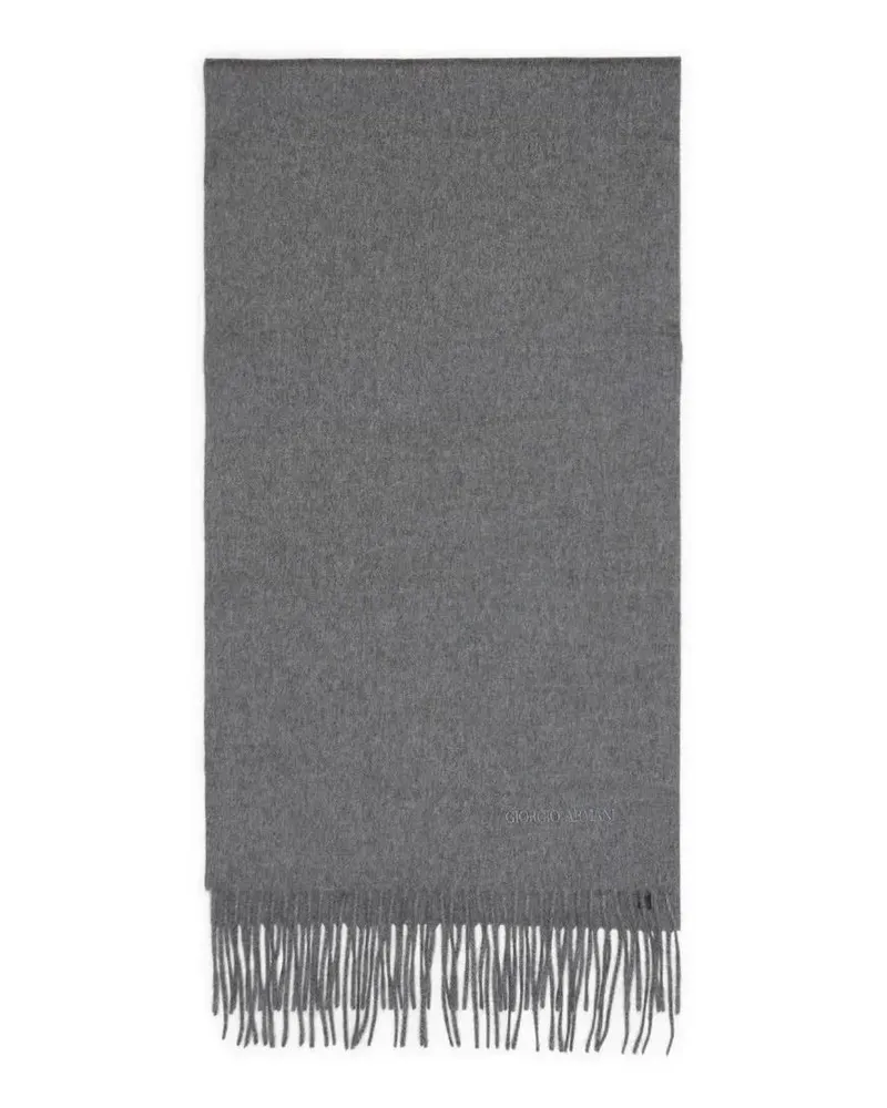 Giorgio Armani Tücher & Schals Cashmere Scarf With Delicate Fringes grau Grau
