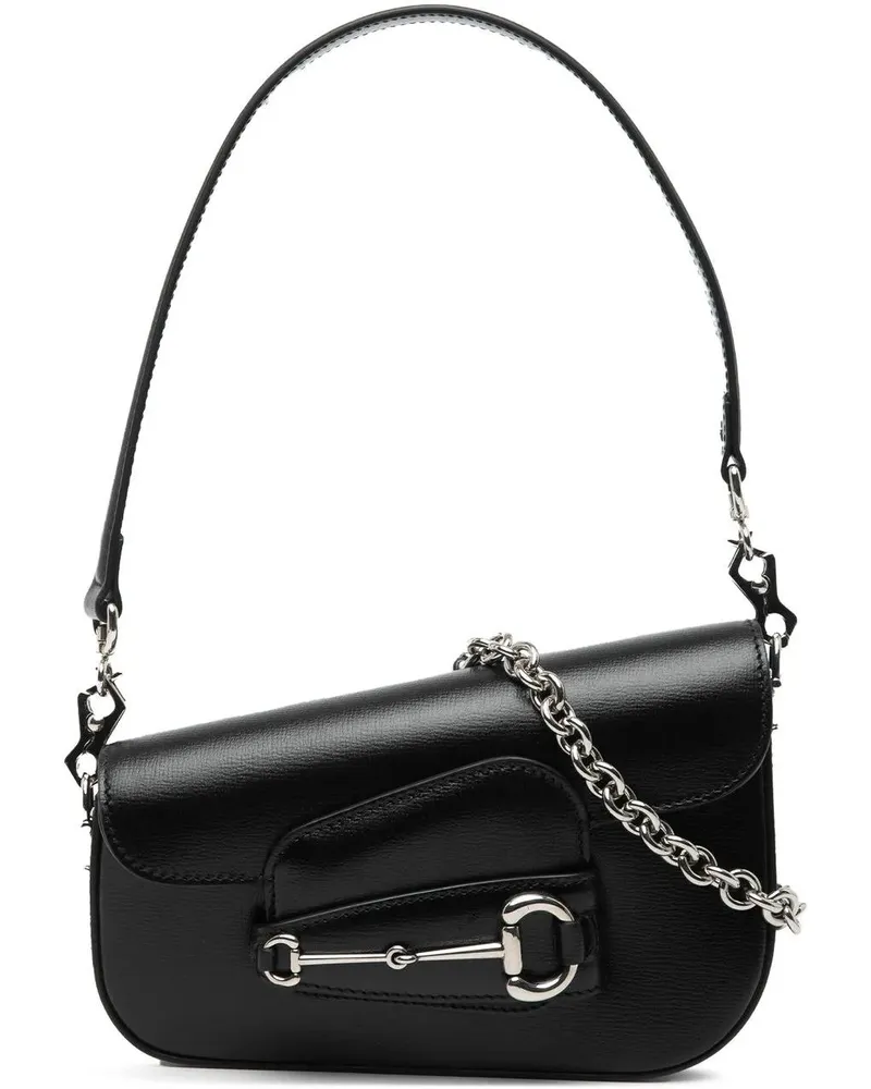 Gucci Hobo Bags Mini Leather Asymmetric Horsebit 1955 Satchel braun Braun