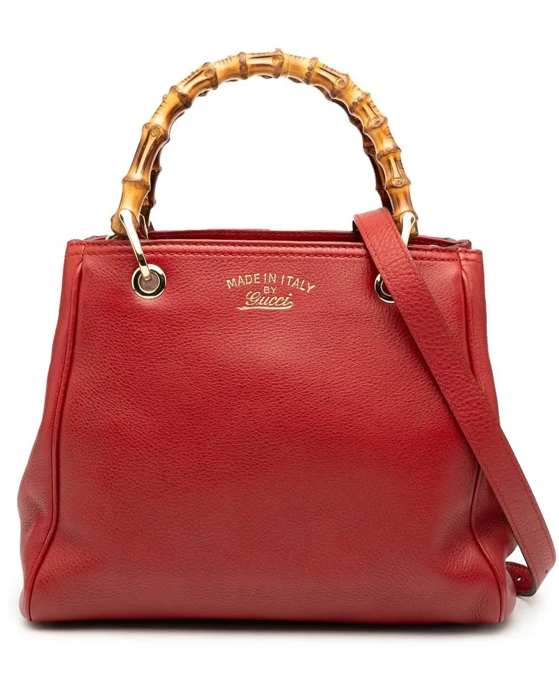 Gucci Hobo Bags Small Calfskin Bamboo Shopper Satchel rot Rot