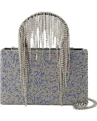 KARA Shopper Crystal Mesh Midi Handbag - Leather - Blue Pixel Blau