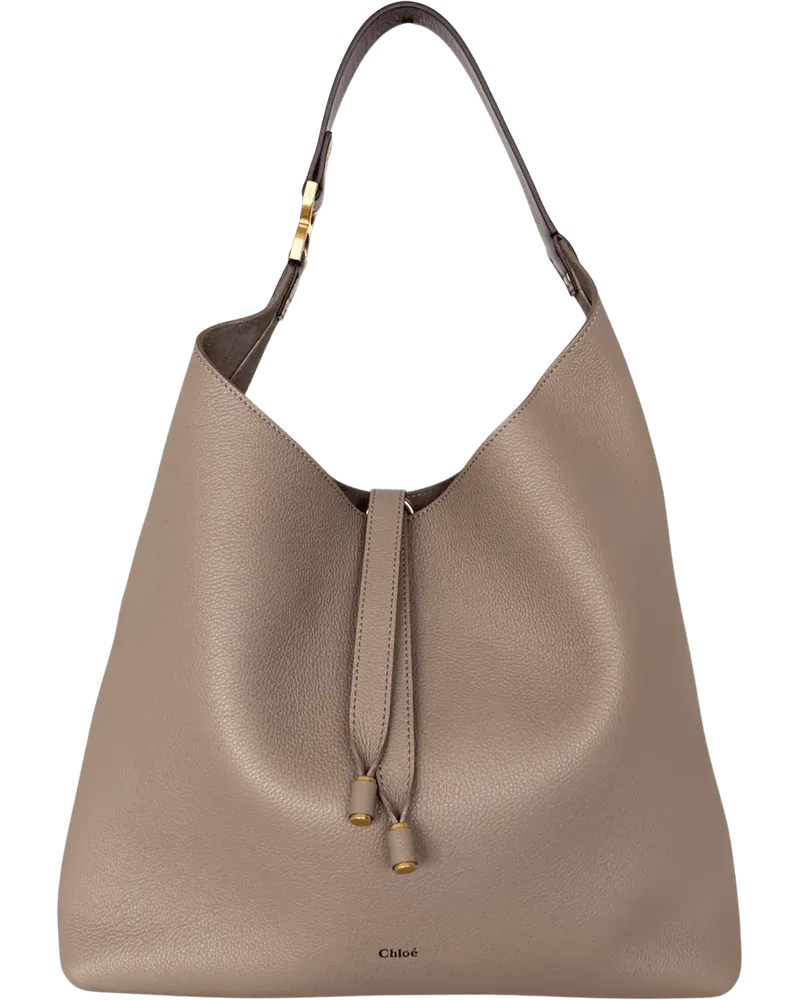 Chloé Shopper Chloe Marcie Hobo Bag in grained leather, Motty Gr grau Grau