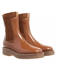 Chloé Boots & Stiefeletten Noua Shiny Leather Ankle Boots Braun