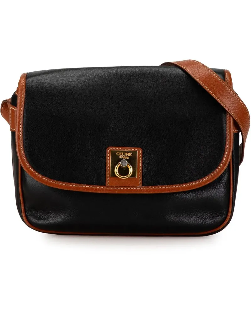 Celine Hobo Bags 20th Leather Crossbody schwarz Schwarz