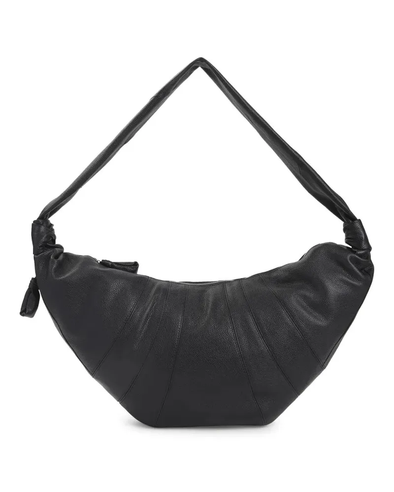 Christophe Lemaire Hobo Bags Crescent-Shaped Black Calf Leather Handbag schwarz Schwarz