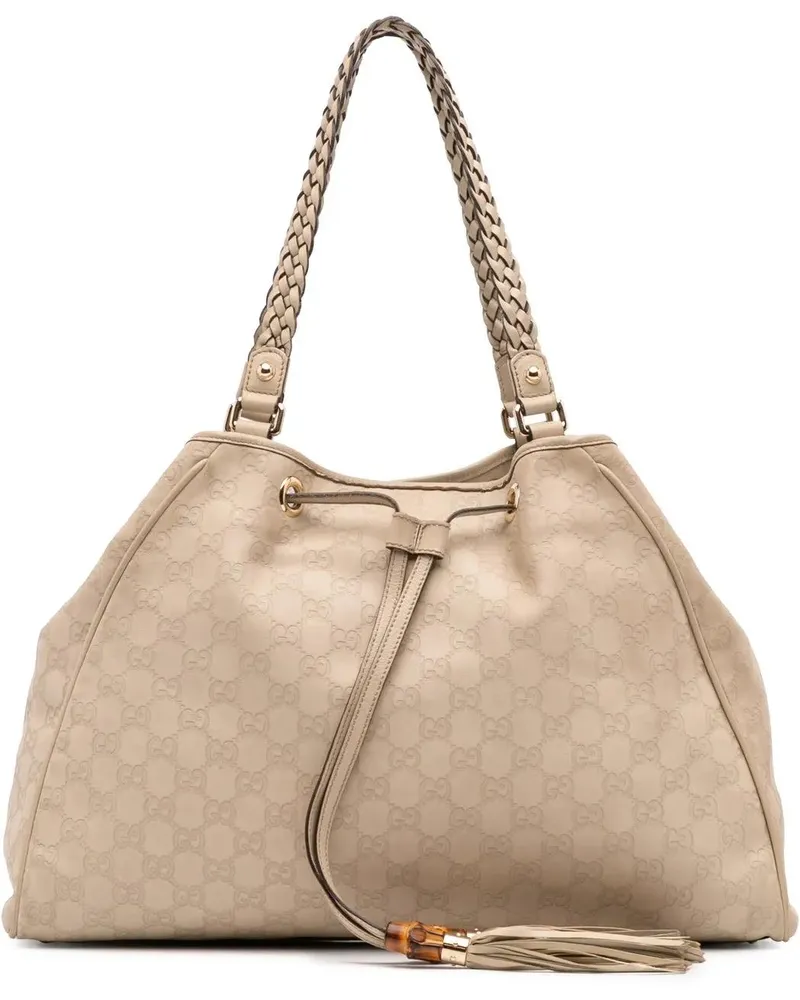 Gucci Shopper ssima Braided Peggy Tote weiß Weiß
